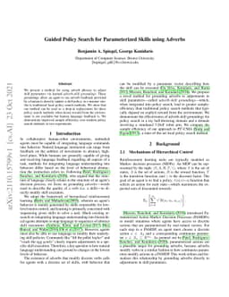 Guided Policy Search for Parameterized Skills using Adverbs