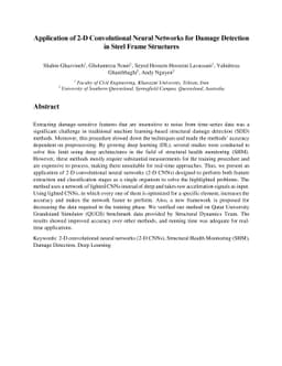 Application of 2-D Convolutional Neural Networks for Damage Detection in
  Steel Frame Structures