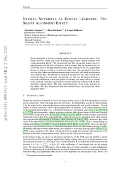 Neural Networks as Kernel Learners: The Silent Alignment Effect