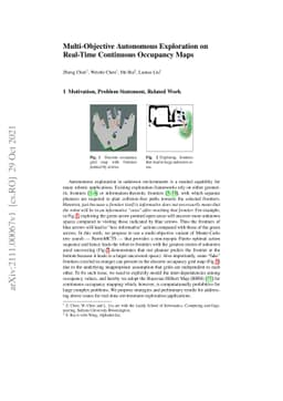 Multi-Objective Autonomous Exploration on Real-Time Continuous Occupancy
  Maps