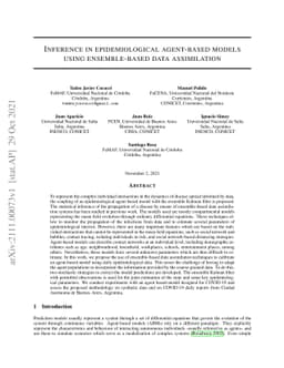 Inference in epidemiological agent-based models using ensemble-based
  data assimilation