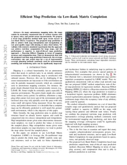 Efficient Map Prediction via Low-Rank Matrix Completion