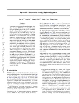 Dynamic Differential-Privacy Preserving SGD