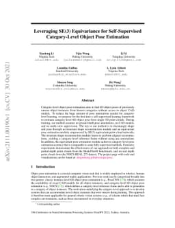 Leveraging SE(3) Equivariance for Self-Supervised Category-Level Object
  Pose Estimation