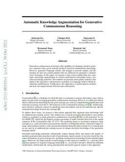 Automatic Knowledge Augmentation for Generative Commonsense Reasoning