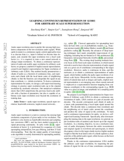 Learning Continuous Representation of Audio for Arbitrary Scale Super
  Resolution