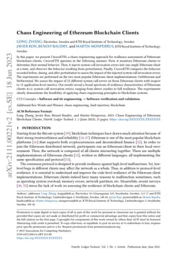 Chaos Engineering of Ethereum Blockchain Clients