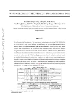 whu-nercms at trecvid2021:instance search task