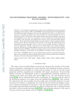Non-reversible processes: GENERIC, Hypocoercivity and fluctuations