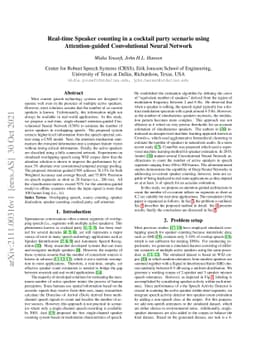 Real-time Speaker counting in a cocktail party scenario using
  Attention-guided Convolutional Neural Network
