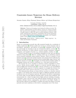 Constraint-Aware Trajectory for Drone Delivery Services