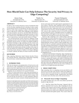 How BlockChain Can Help Enhance The Security And Privacy in Edge
  Computing?