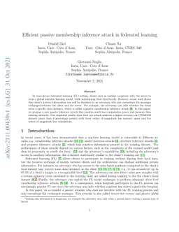 Efficient passive membership inference attack in federated learning