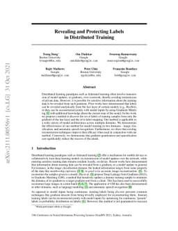 Revealing and Protecting Labels in Distributed Training