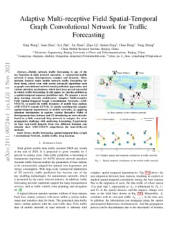 Adaptive Multi-receptive Field Spatial-Temporal Graph Convolutional
  Network for Traffic Forecasting