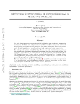 Statistical quantification of confounding bias in predictive modelling