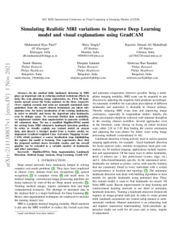 Simulating Realistic MRI variations to Improve Deep Learning model and
  visual explanations using GradCAM