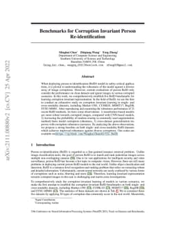 Benchmarks for Corruption Invariant Person Re-identification