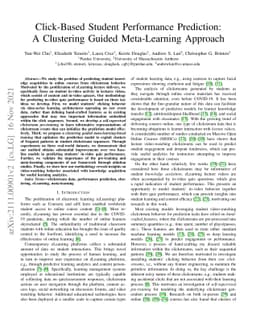 Click-Based Student Performance Prediction: A Clustering Guided
  Meta-Learning Approach