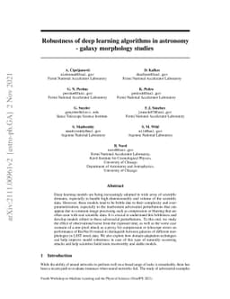 Robustness of deep learning algorithms in astronomy -- galaxy morphology
  studies