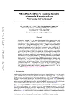 When Does Contrastive Learning Preserve Adversarial Robustness from
  Pretraining to Finetuning?