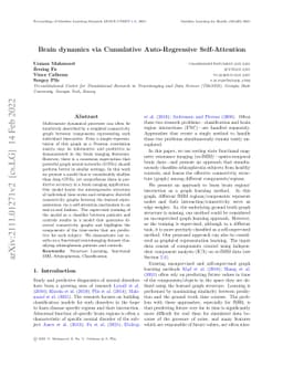 Brain dynamics via Cumulative Auto-Regressive Self-Attention