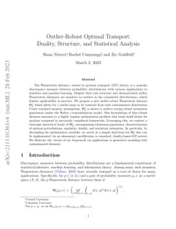 Outlier-Robust Optimal Transport: Duality, Structure, and Statistical
  Analysis
