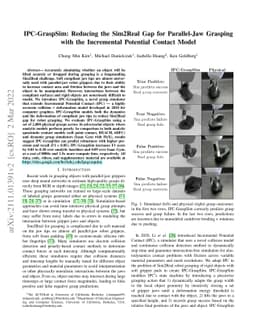 IPC-GraspSim: Reducing the Sim2Real Gap for Parallel-Jaw Grasping with
  the Incremental Potential Contact Model