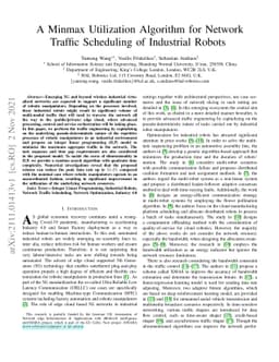 A Minmax Utilization Algorithm for Network Traffic Scheduling of
  Industrial Robots