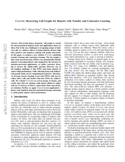 Callee: Recovering Call Graphs for Binaries with Transfer and
  Contrastive Learning