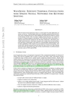 WaveSense: Efficient Temporal Convolutions with Spiking Neural Networks
  for Keyword Spotting