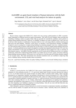 ArchABM: an agent-based simulator of human interaction with the built
  environment. $CO_2$ and viral load analysis for indoor air quality