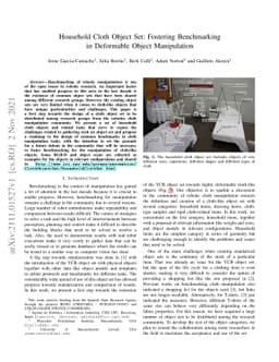 Household Cloth Object Set: Fostering Benchmarking in Deformable Object
  Manipulation