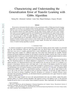 Characterizing and Understanding the Generalization Error of Transfer
  Learning with Gibbs Algorithm