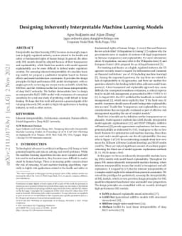 Designing Inherently Interpretable Machine Learning Models