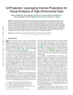 UnProjection: Leveraging Inverse-Projections for Visual Analytics of
  High-Dimensional Data