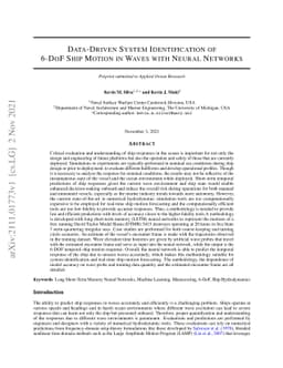 Data-Driven System Identification of 6-DoF Ship Motion in Waves with
  Neural Networks