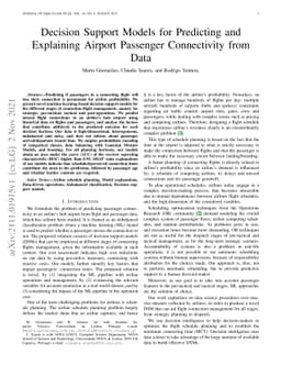 Decision Support Models for Predicting and Explaining Airport Passenger
  Connectivity from Data