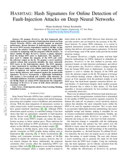 HASHTAG: Hash Signatures for Online Detection of Fault-Injection Attacks
  on Deep Neural Networks