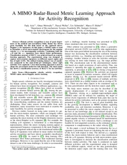 A MIMO Radar-Based Metric Learning Approach for Activity Recognition
