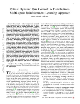 Robust Dynamic Bus Control: A Distributional Multi-agent Reinforcement
  Learning Approach