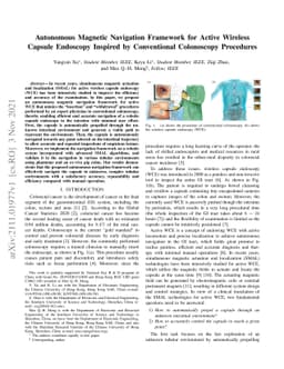 Autonomous Magnetic Navigation Framework for Active Wireless Capsule
  Endoscopy Inspired by Conventional Colonoscopy Procedures
