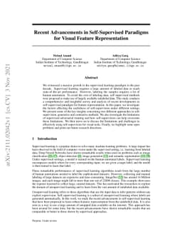 Recent Advancements in Self-Supervised Paradigms for Visual Feature
  Representation