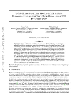 Deep-Learning-Based Single-Image Height Reconstruction from
  Very-High-Resolution SAR Intensity Data