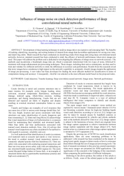 Influence of image noise on crack detection performance of deep
  convolutional neural networks