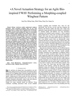 A Novel Actuation Strategy for an Agile Bio-inspired FWAV Performing a
  Morphing-coupled Wingbeat Pattern