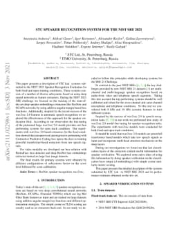 STC speaker recognition systems for the NIST SRE 2021