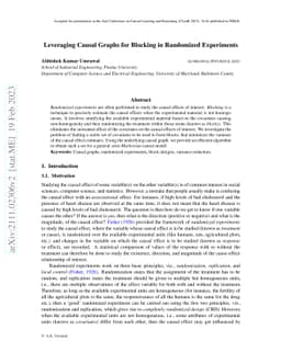 Leveraging Causal Graphs for Blocking in Randomized Experiments