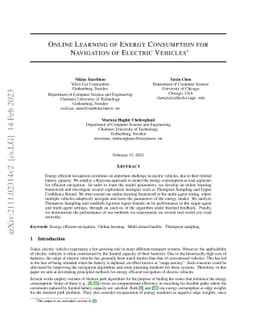 Online Learning of Energy Consumption for Navigation of Electric
  Vehicles