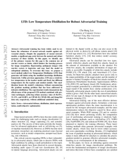 LTD: Low Temperature Distillation for Robust Adversarial Training